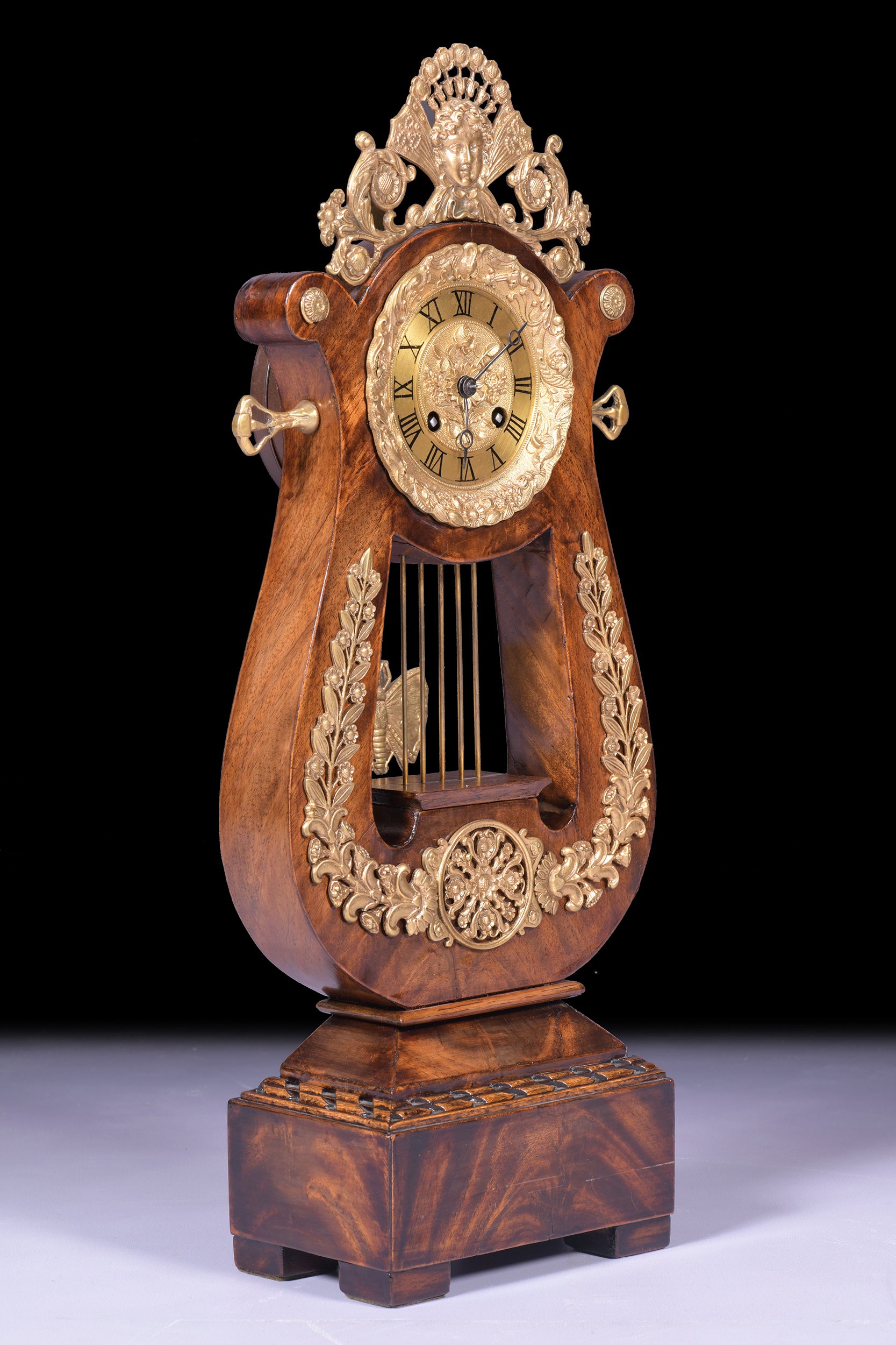 FRENCH LYRE MANTLE CLOCK BY PONDS OF PARIS - REF No. 118