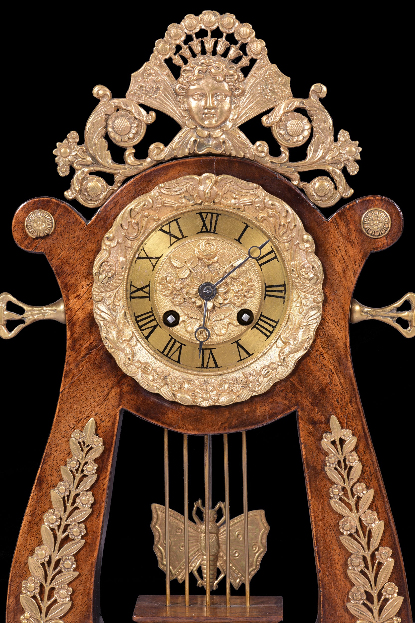 FRENCH LYRE MANTLE CLOCK BY PONDS OF PARIS - REF No. 118