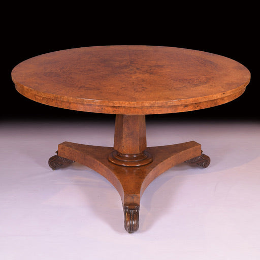 AMBOYNA CENTRE TABLE STAMPED GILLINGTONS - REF No.7051